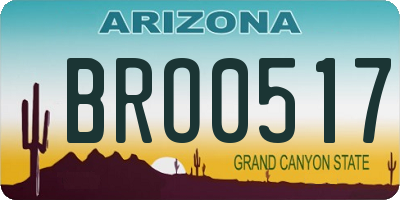 AZ license plate BRO0517