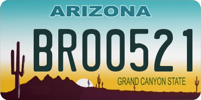 AZ license plate BRO0521