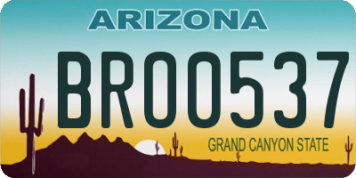 AZ license plate BRO0537