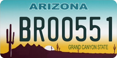 AZ license plate BRO0551