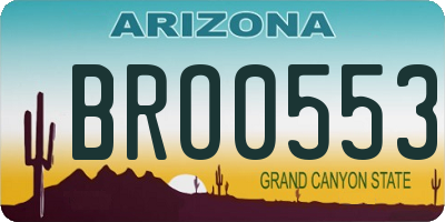AZ license plate BRO0553
