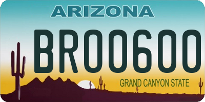 AZ license plate BRO0600