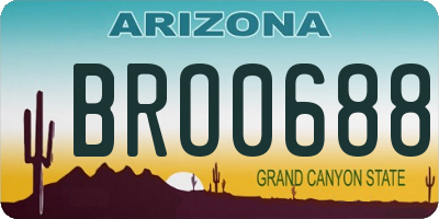 AZ license plate BRO0688