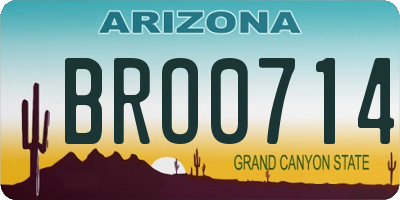 AZ license plate BRO0714