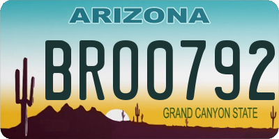 AZ license plate BRO0792
