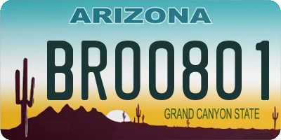 AZ license plate BRO0801