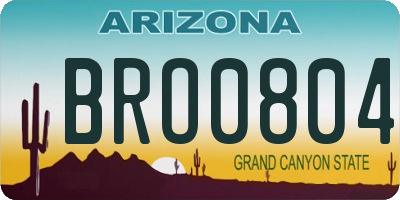 AZ license plate BRO0804