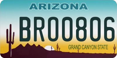 AZ license plate BRO0806