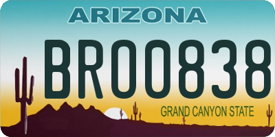 AZ license plate BRO0838