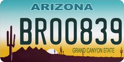AZ license plate BRO0839