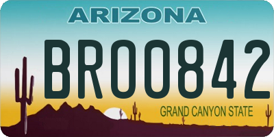AZ license plate BRO0842