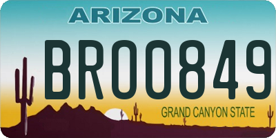 AZ license plate BRO0849