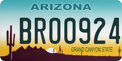 AZ license plate BRO0924