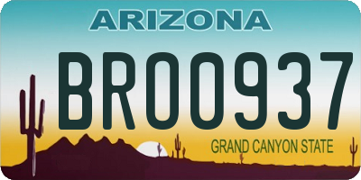 AZ license plate BRO0937