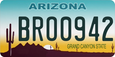 AZ license plate BRO0942