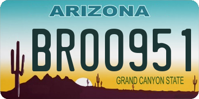 AZ license plate BRO0951
