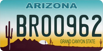 AZ license plate BRO0962