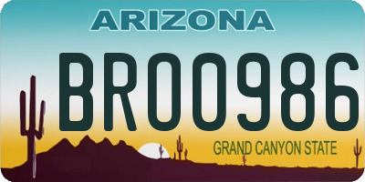 AZ license plate BRO0986