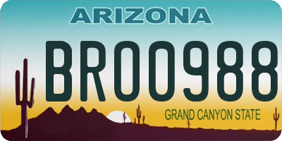 AZ license plate BRO0988