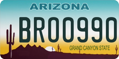 AZ license plate BRO0990