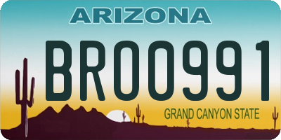 AZ license plate BRO0991