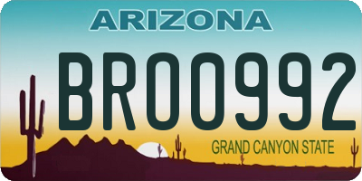 AZ license plate BRO0992