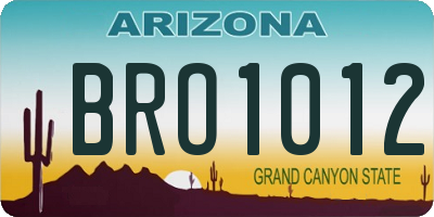 AZ license plate BRO1012