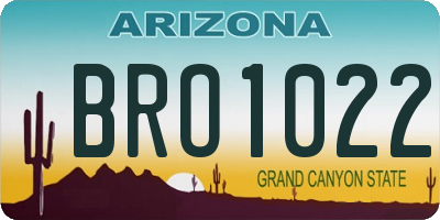 AZ license plate BRO1022