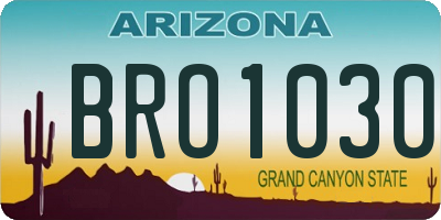 AZ license plate BRO1030