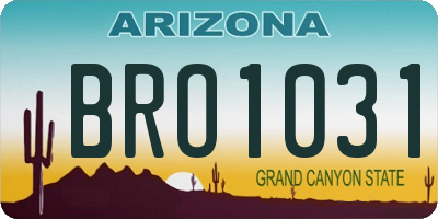 AZ license plate BRO1031