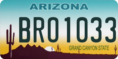 AZ license plate BRO1033