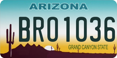 AZ license plate BRO1036