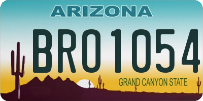 AZ license plate BRO1054