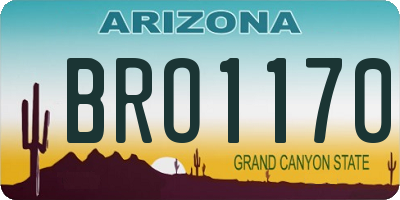 AZ license plate BRO1170