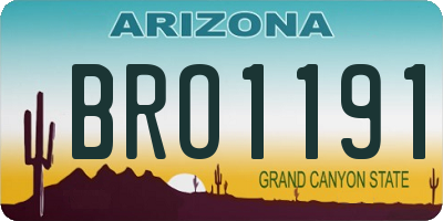 AZ license plate BRO1191