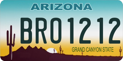 AZ license plate BRO1212
