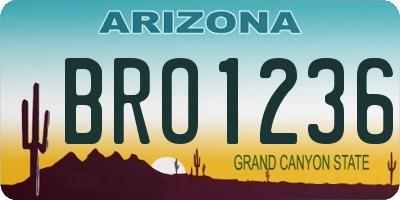 AZ license plate BRO1236