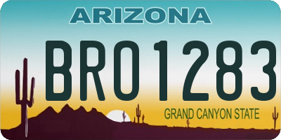 AZ license plate BRO1283