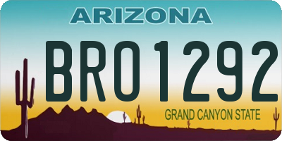 AZ license plate BRO1292