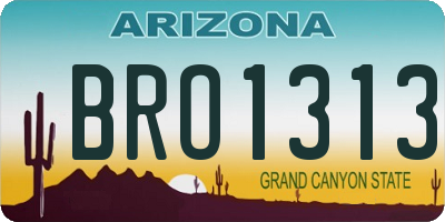 AZ license plate BRO1313