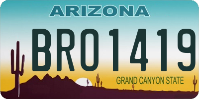 AZ license plate BRO1419