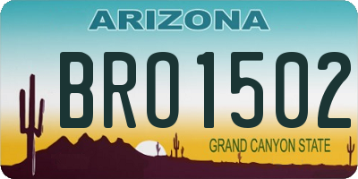 AZ license plate BRO1502