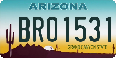 AZ license plate BRO1531