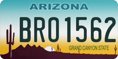 AZ license plate BRO1562