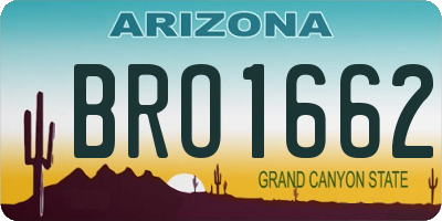 AZ license plate BRO1662