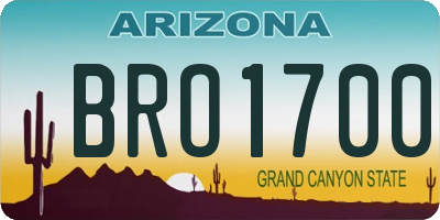 AZ license plate BRO1700