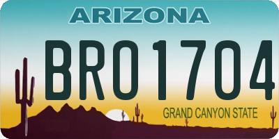 AZ license plate BRO1704