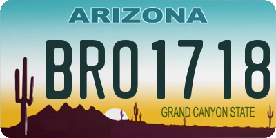 AZ license plate BRO1718