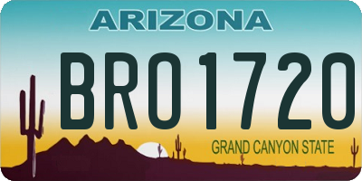 AZ license plate BRO1720