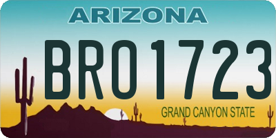 AZ license plate BRO1723